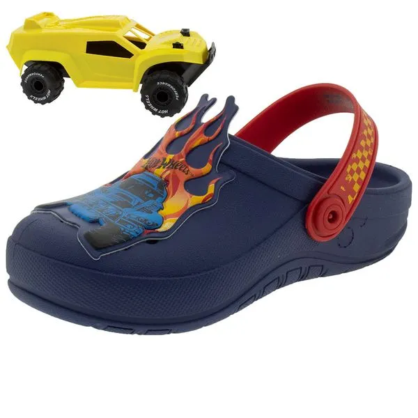 Clogs Infantil Hot Wheels Grendene Kids - 22176 AZUL/VERMELHO 32/33