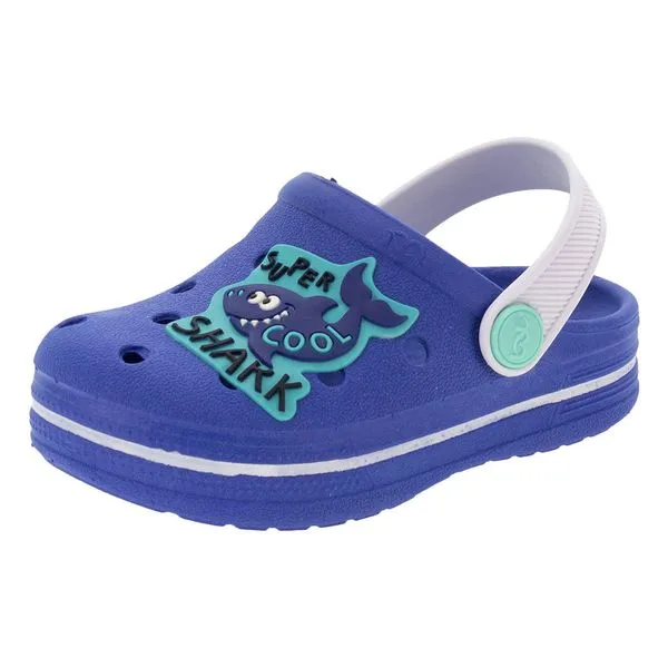 Clogs Infantil Babouche Baby Kidy - 1960002 AZUL/BRANCO 23/24