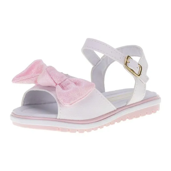Sandália Infantil Feminina Nathielly - 004211 BRANCO/ROSA 20
