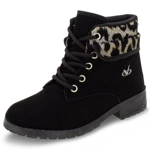 Bota Infantil Feminina Via Vip - VV5127 PRETO/NOBUCK 29
