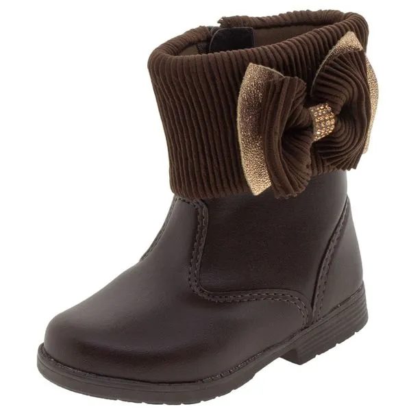 Bota Infantil Feminina Lily Kids - 15059 CAFÉ 22