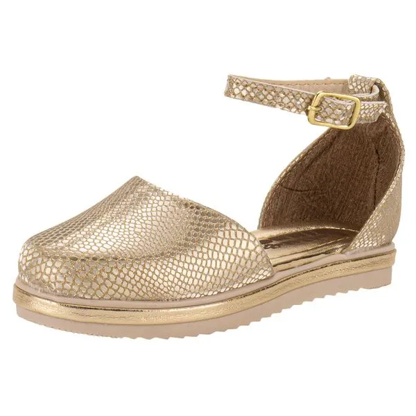 Sandália Infantil Feminina Espadrille Bella Ninna 12081 OURO 21