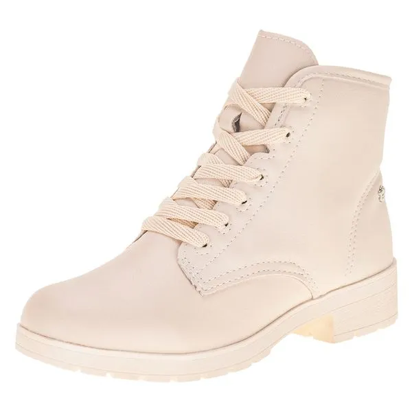 Bota Infantil Feminina Coturno Pink Cats V4301 MARFIM 32