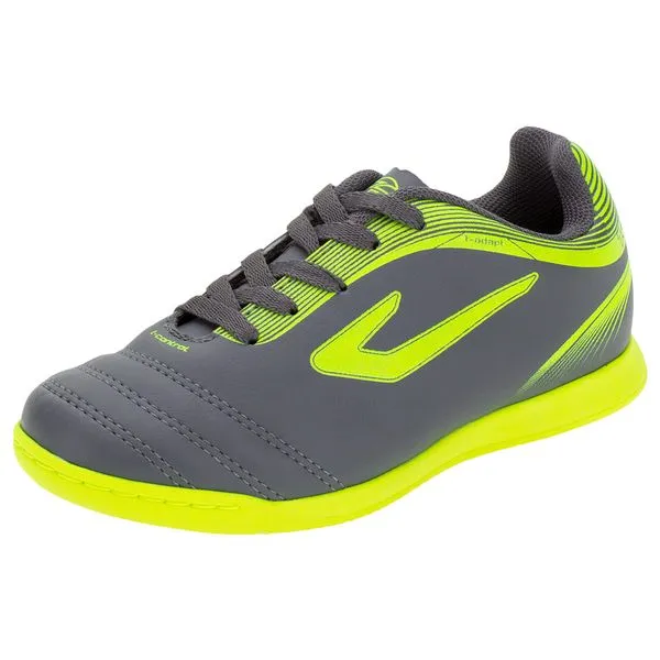 Chuteira Infantil Masculina Indoor Cup Topper - 42013468 CINZA/VERDE 30