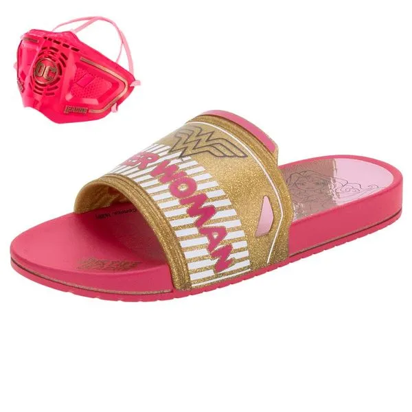 Chinelo Infantil Slide Liga da Justiça Grendene Kids - 22445 ROSA 28