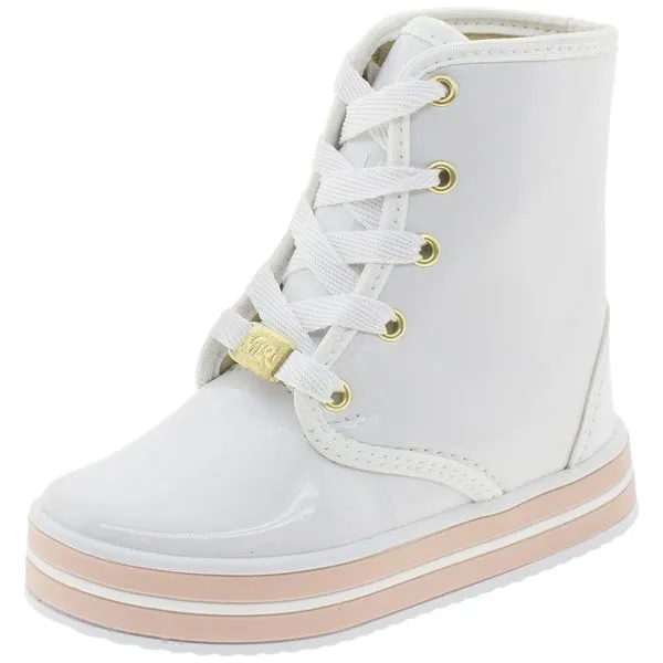 Bota Infantil Feminina NilQi - 1372 BRANCO/ROSA 24