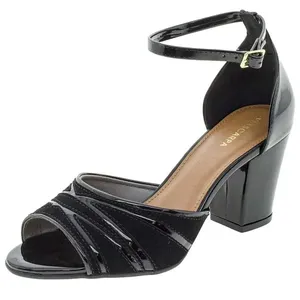 Sandália Feminina Salto Alto Via Scarpa - 1001108 VERNIZ/PRETO 34