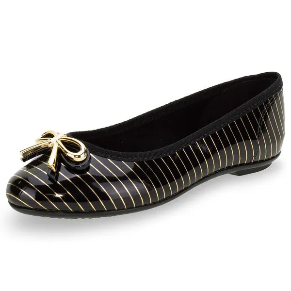 Sapatilha Infantil Feminina Molekinha - 2099758 PRETO/BEGE 30