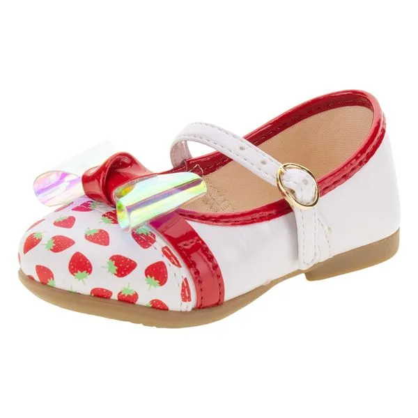 Sapatilha Infantil Baby Bailarina Kidy - 0150365 BRANCO/VERMELHO 22