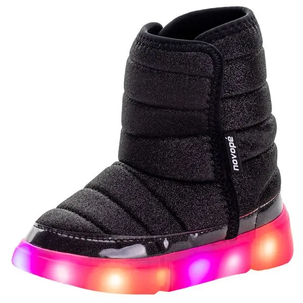 Bota Infantil Feminina Led Novopé - 50001385 PRETO/ROSA 22