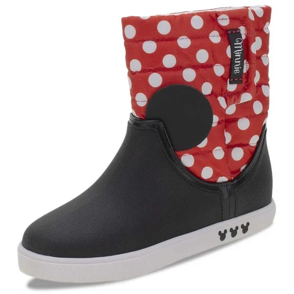Bota Infantil Feminina Disney Style Grendene Kids - 22207 PRETO/VERMELHO 29/30