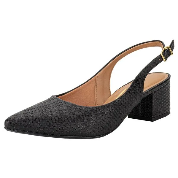Scarpin Feminino Salto Grosso Vizzano 1220311 PRETO 34