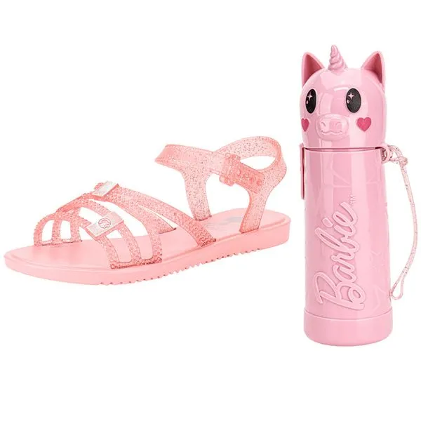 Kit Sandália Infantil Barbie Uni e Estojo Grendene Kids 23057 ROSA 31