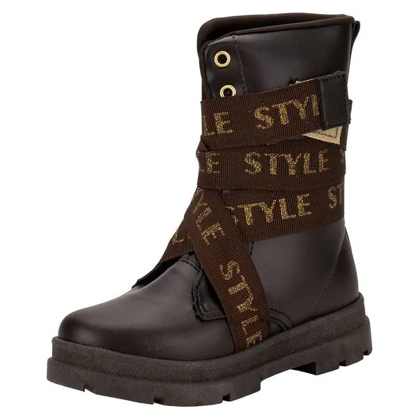 Bota Infantil Feminina Fanfik Style Kidy 3630005 CAFÉ 36