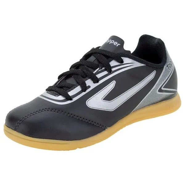 Chuteira Infantil Masculina Indoor Cup Topper - 42013468 PRETO 31