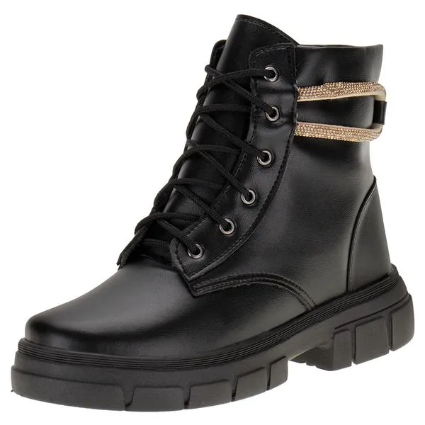 Bota Infantil Feminina Coturno Doce Menina 1604 PRETO 29