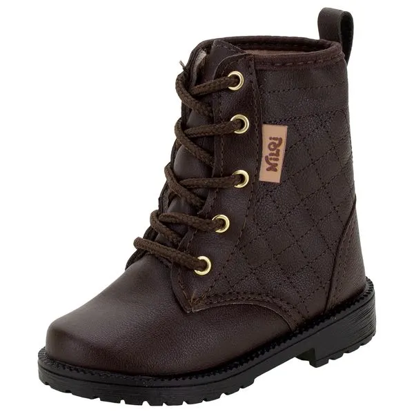 Bota Infantil Feminina NilQi - 1338 CAFÉ 23