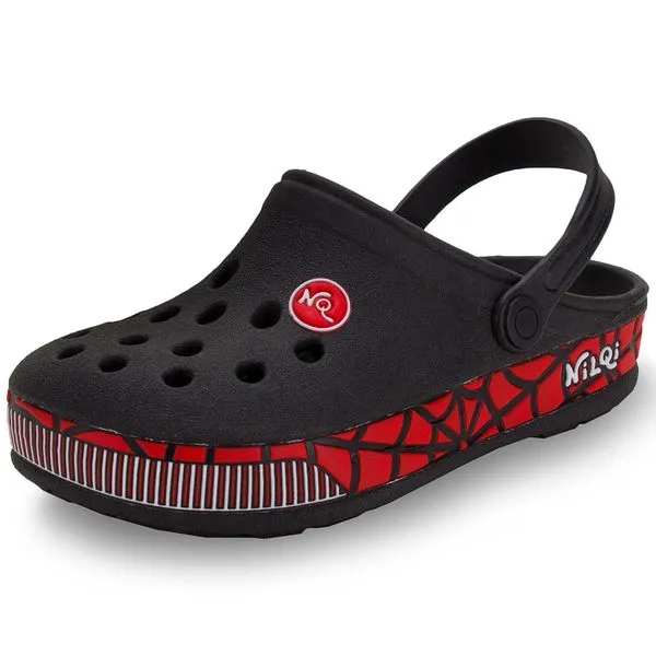 Clog Infantil NilQi - 072 PRETO/VERMELHO 23/24