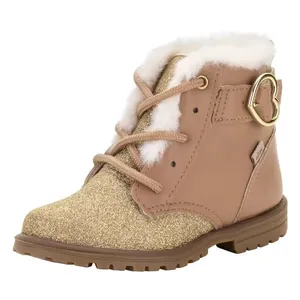 Bota Infantil Feminina Coturno Fashion Kidy 0840086 BEGE/OURO 24