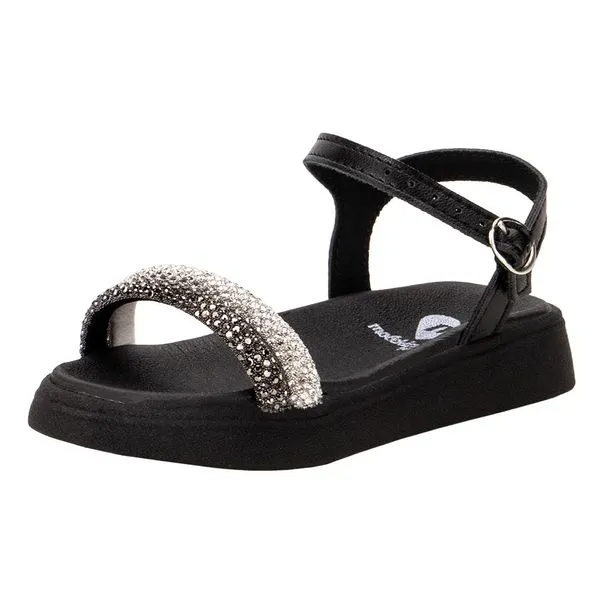 Sandália Infantil Feminina Molekinha 2733101 PRETO/CINZA 23