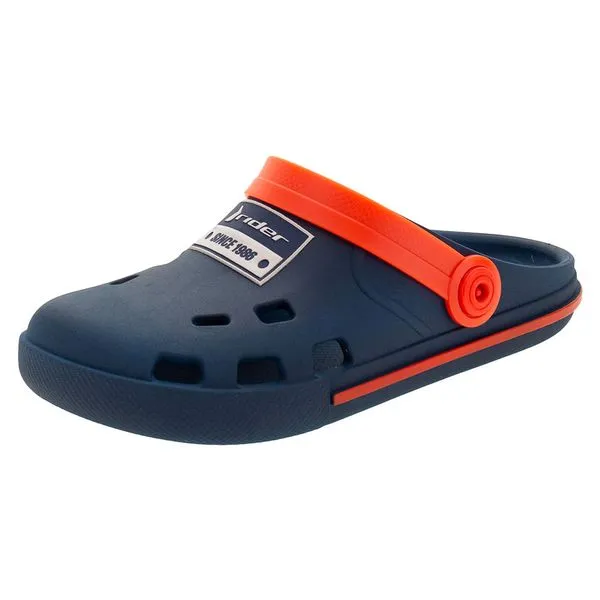 Clog Infantil Masculino Drip Rider - 11791 AZUL/LARANJA 29