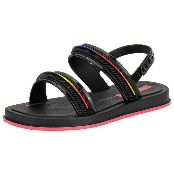 Sandália Infantil Feminina Glow Baby Ipanema 27404 PRETO/ROSA 23/24