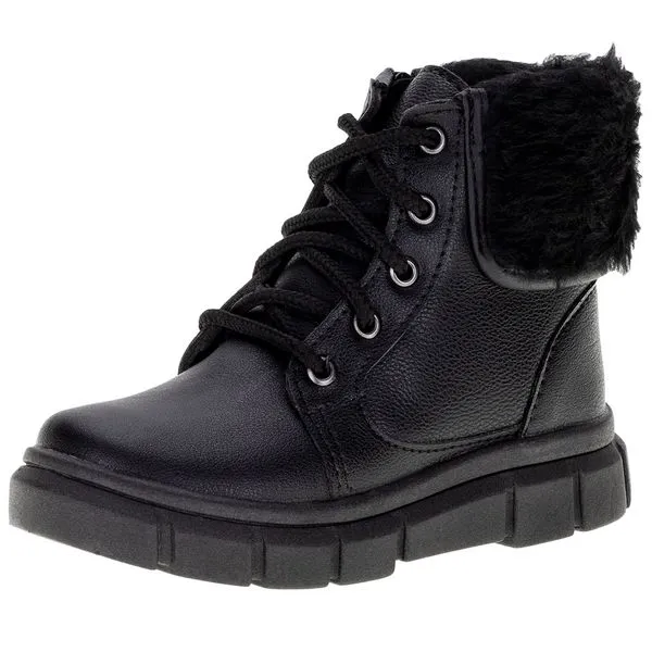 Bota Infantil Coturno Lily Kids - 16025 PRETO 22