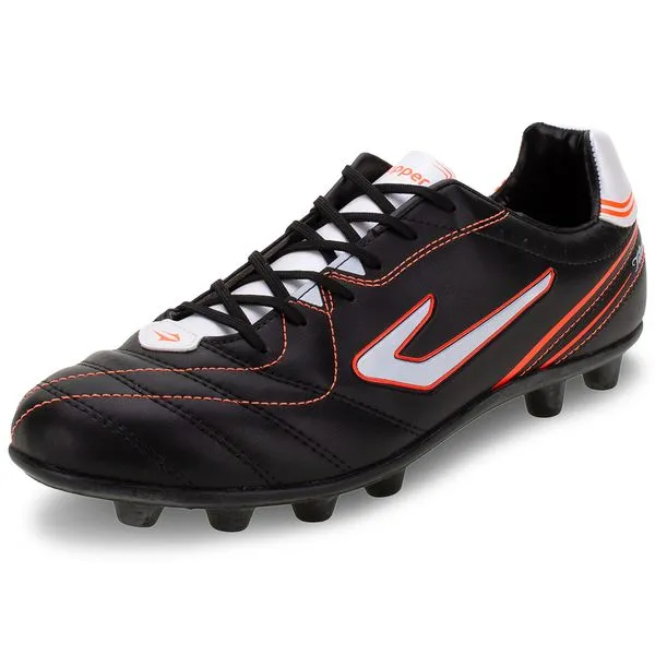 Chuteira Masculina Campo Titaniv Topper - 4138518 PRETO/LARANJA 01 42