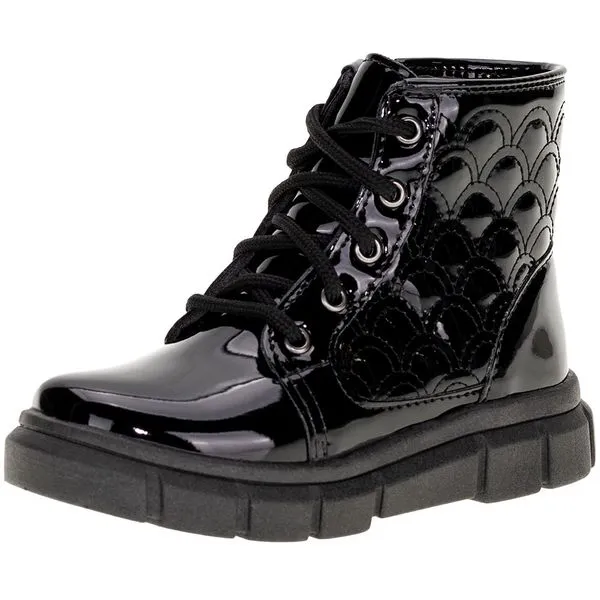 Bota Infantil Coturno Lily Kids - 16026 VERNIZ/PRETO 22