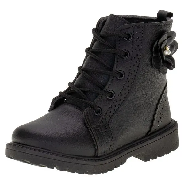 Bota Infantil Feminina Coturno Ortobaby 6225 PRETO 25