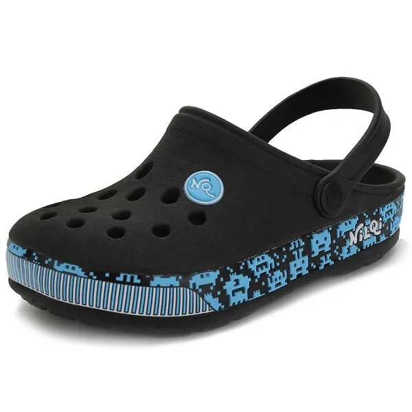 Clog Infantil NilQi - 072 PRETO/AZUL 31/32