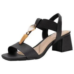 Sandália Feminina Salto Grosso Modare 7172113 PRETO 01 37