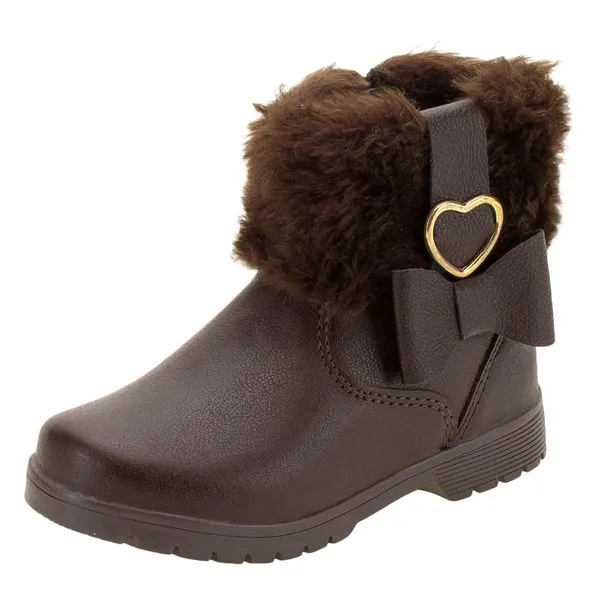 Bota Infantil Feminina Lily Kids - 15076 CAFÉ 21