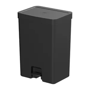 Lixeira com Pedal Trium com Duplo Compartimento Preto Ou 30 L