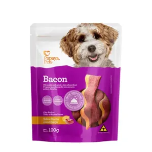 Petisco Bacon com Queijo Cães Adultos Papaya Pets 100 g