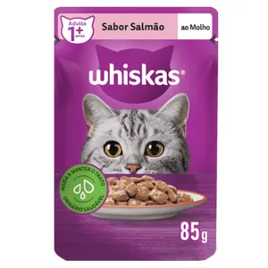 Ração Úmida Whiskas Sachê Salmão ao Molho Gatos Adultos 85 g