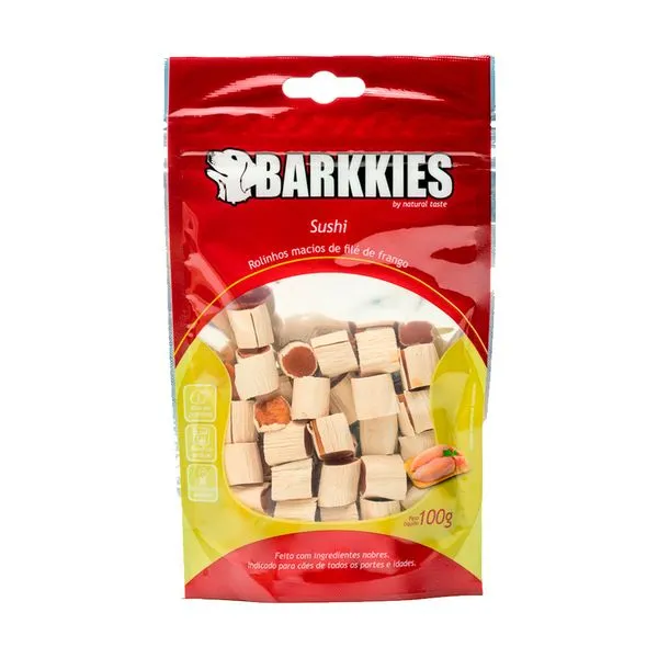 Petisco Natural Cães Barkkies Sushi Frango 100 g