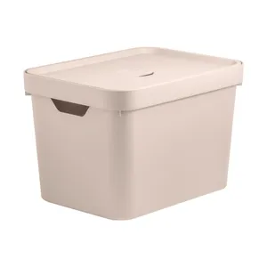 Caixa Organizadora Cube com Tampa Bege Ou 18 L