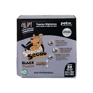Tapete Higiênico Super Secão Black Premium Slim 90x60 cm 50 unidades