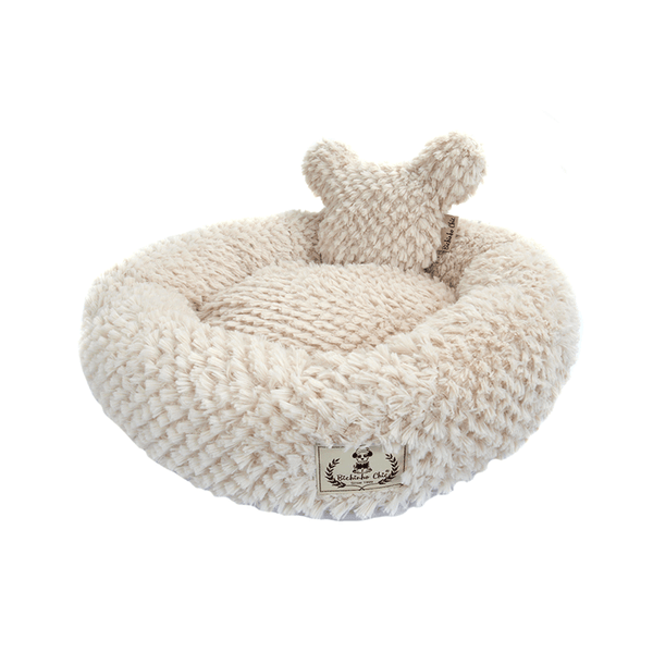 Cama Teddy Bichinho Chic Bege para Cães e Gatos G