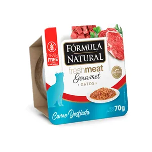 Ração Úmida Fórmula Natural Fresh Meat Gourmet Gatos Adultos Carne Desfiada 70 g