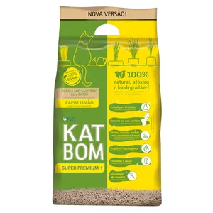 Areia para Gato Katbom Natural Granulado Higiênico Biodegradável Capim Limão 3 kg