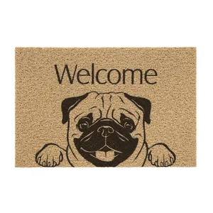 Tapete Vinil Welcome Pug Kapazi Único
