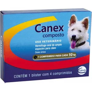 Vermífugo Canex Composto para Cães 4 comprimidos