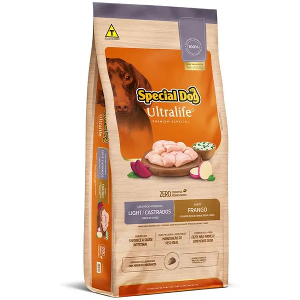 Ração Special Dog Ultralife Light Cães Castrados Raças Pequenas Frango 3 kg