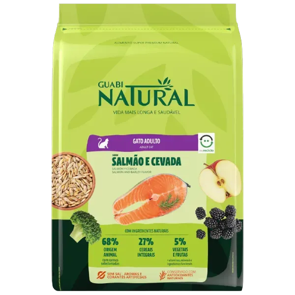 Ração Guabi Natural Gatos Adultos Salmão e Cevada 1,5 kg
