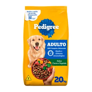 Ração Pedigree Cães Adultos Raças Médias e Grandes Carne e Vegetais 20 kg