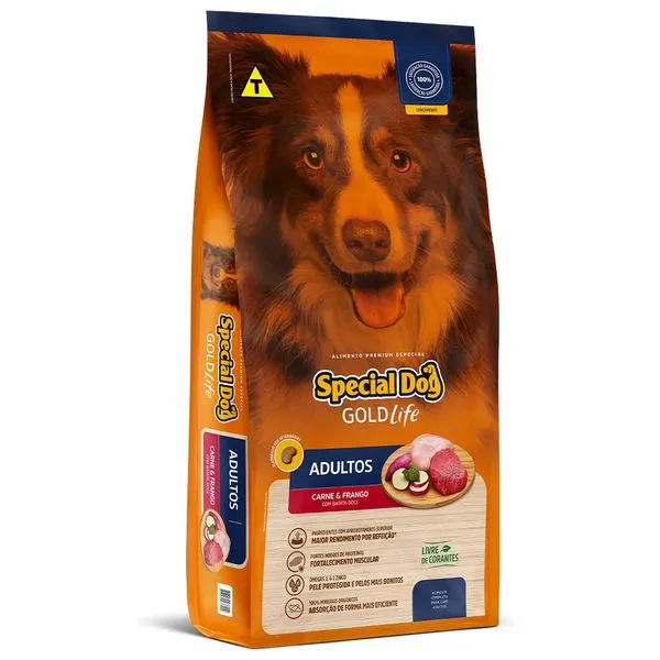 Ração Special Dog Gold Life Cães Adultos Carne Frango e Batata-Doce 15 kg