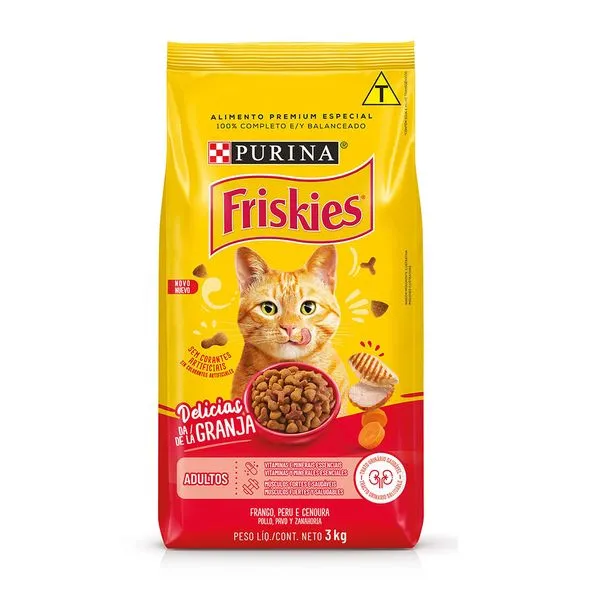 Ração Friskies Gatos Adultos Delícias da Granja Frango 3 kg
