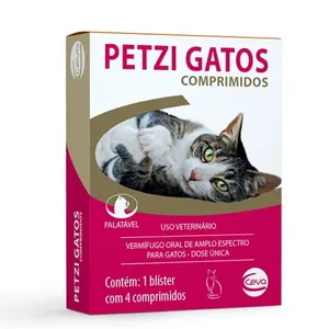 Vermífugo Petzi para Gatos Ceva 4 comprimidos